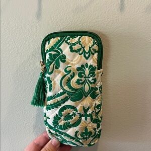 Green and Cream Quilted Pouch
